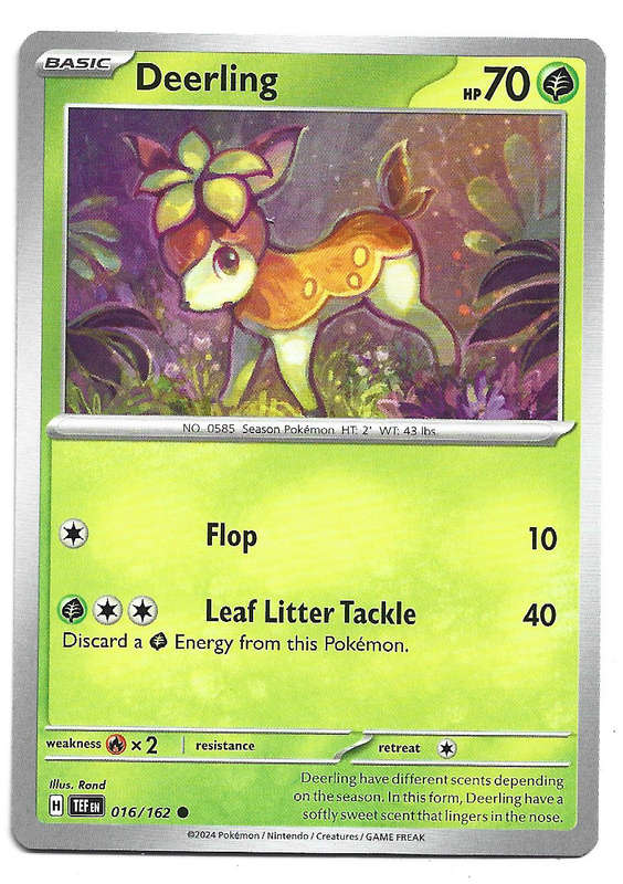 DEERLING - POKEMON TEMPORAL FORCES  16/162 TRADING CARD
