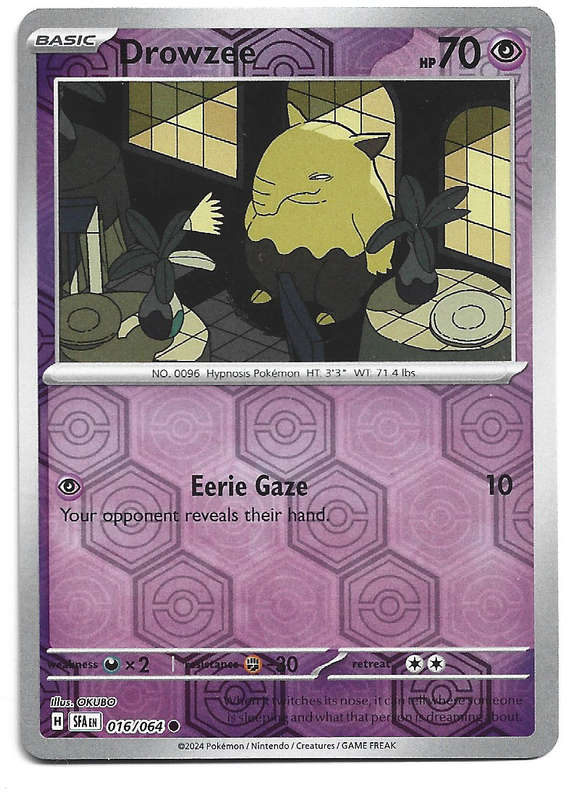 DROWZEE  - REVERSE HOLO   16/64 POKEMON TCG SHROUDED FABLE TRADING CARD