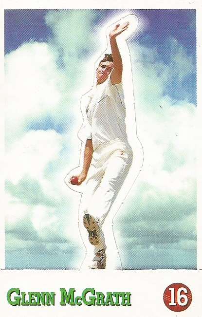 GLEN McGRATH - SELECT CRICKET 1997/98 STICKER COLLECTION - RARE "POP-UP" TRADING CARD 16