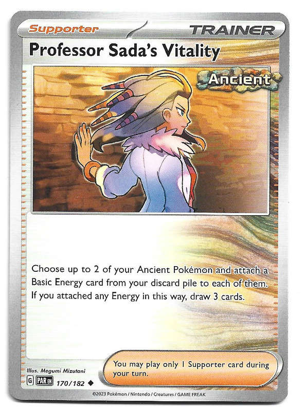 PROFESSOR SADA's VITALITY -  UNCOMMON  170/182 POKEMON TCG PARADOX RIFT TRADING CARD
