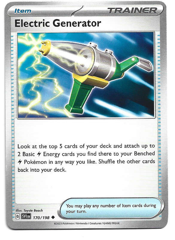 ELECTRIC GENERATOR - COMMON   170/198 POKEMON TCG SCARLET & VIOLET TRADING CARD