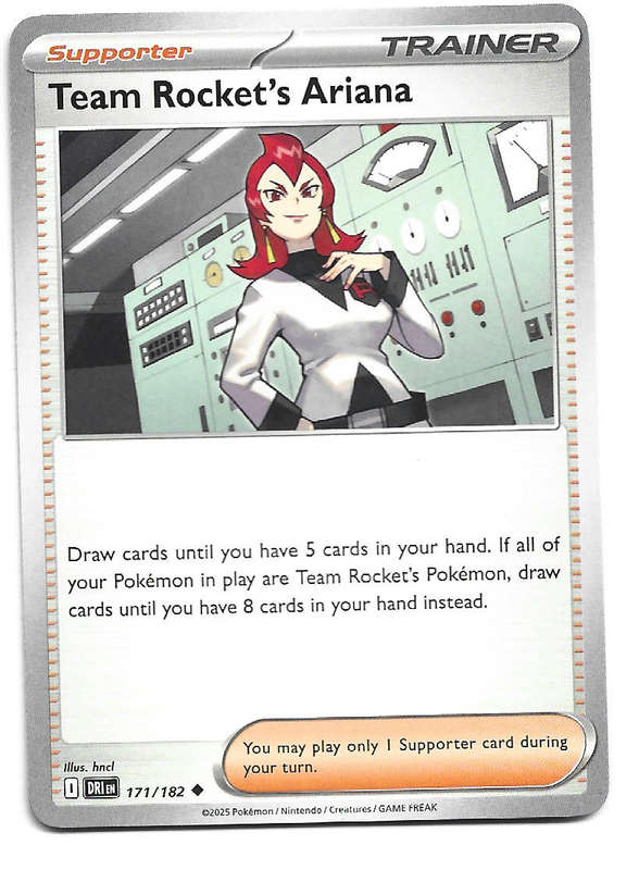 TEAM ROCKET's ARIANA - UNCOMMON  171/182  POKEMON TCG DESTINED RIVALS TRADING CARD