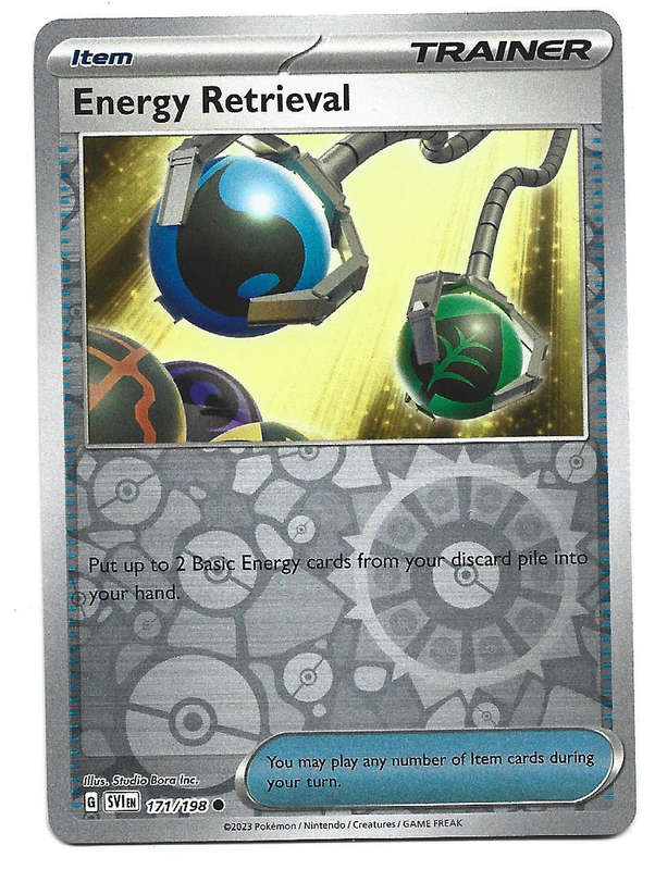 ENERGY RETRIEVAL - REVERSE HOLO  171/198 POKEMON TCG SCARLET & VIOLET TRADING CARD