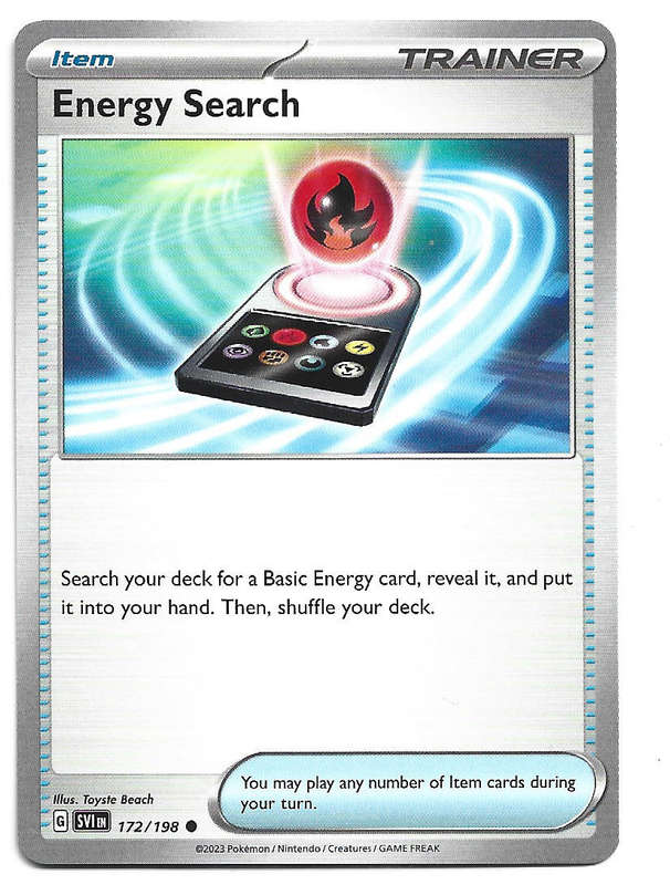 ENERGY SEARCH - COMMON  172/198  POKEMON TCG SCARLET & VIOLET TRADING CARD