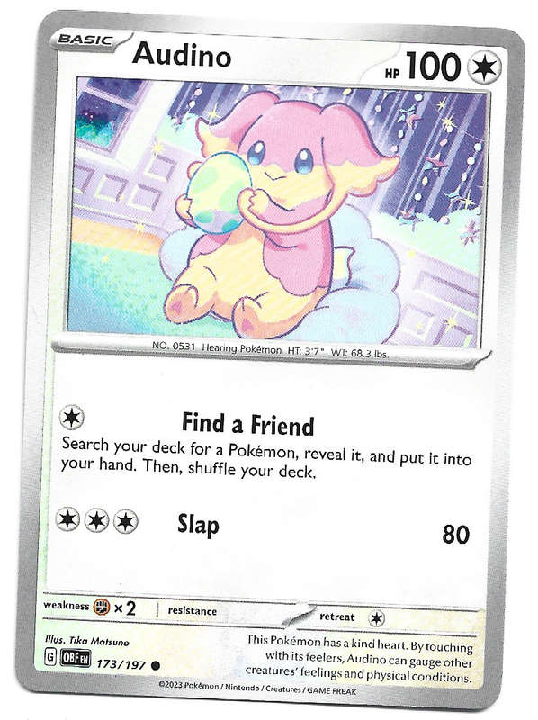 AUDINO - POKEMON TCG BSIDIAN FLAMES COMMON  173/197 TRADING CARD