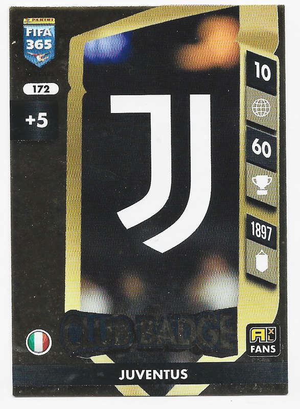 JUVENTUS - PANINI FIFA 365 COLLECTION 2025 - FOIL "CLUB BADGE" TRADING CARD 172