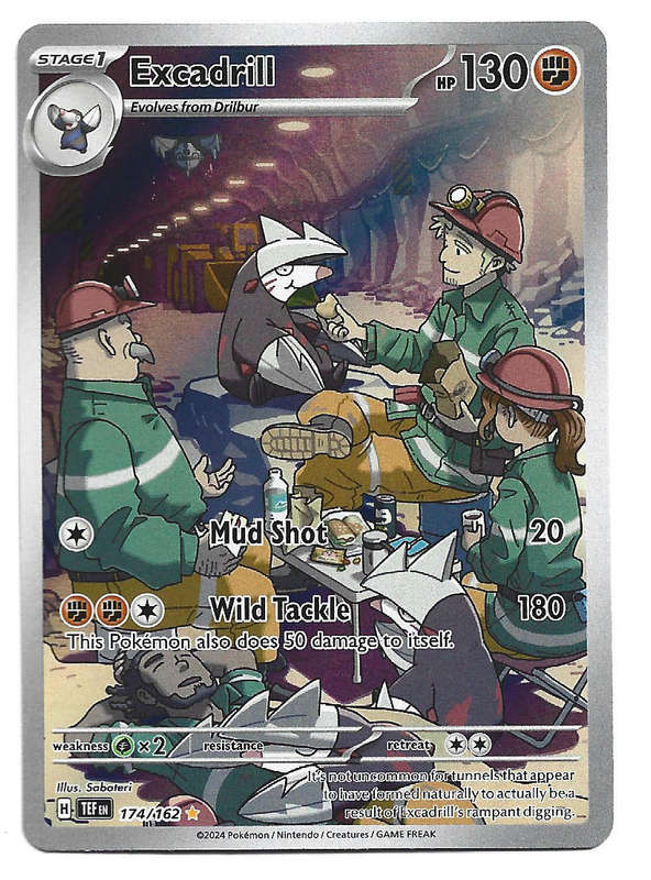 EXCADRILL - FULL ART ILLUSTRATION RARE  174/162 POKEMON TCG TEMPORAL FORCES TRADING CARD