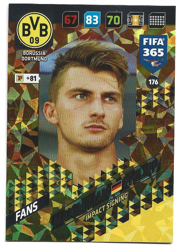 MAXIMILLIAN PHILIPP - PANINI FIFA 365 COLLECTION 2018  - FOIL `IMPACT SIGNING` TRADING CARD 176
