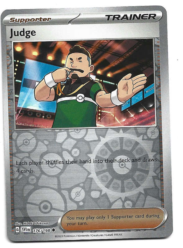 JUDGE - REVERSE HOLO  176/198 POKEMON TCG SCARLET & VIOLET TRADING CARD