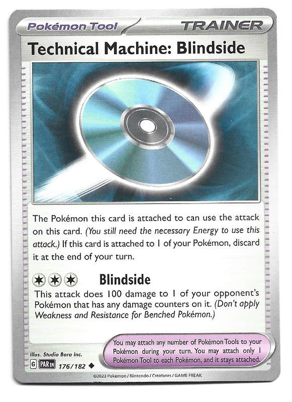 TECHNICAL MACHINE BLINDSIDE  -  POKEMON PARADOX RIFT COMMON  176/182 TRADING CARD