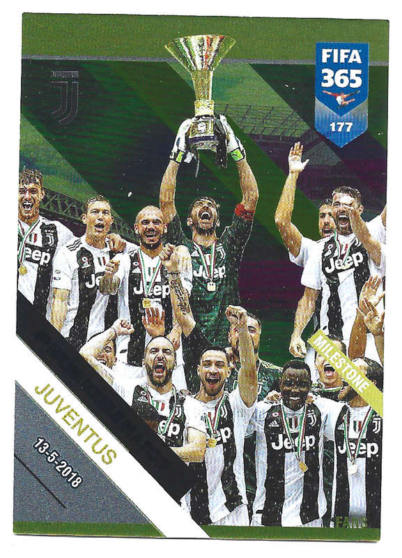 JUVENTUS - PANINI FIFA 365 2019 COLLECTION - FOIL `FANS FAVOURITE` TRADING CARD 177