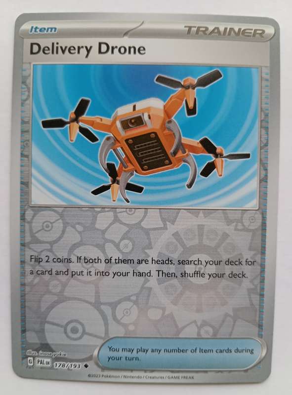 DELIVERY DRONE - POKEMON NINTENDO PALDEA EVOLVED - REVERSE HOLO  TRADING CARD 178/193 - MINT