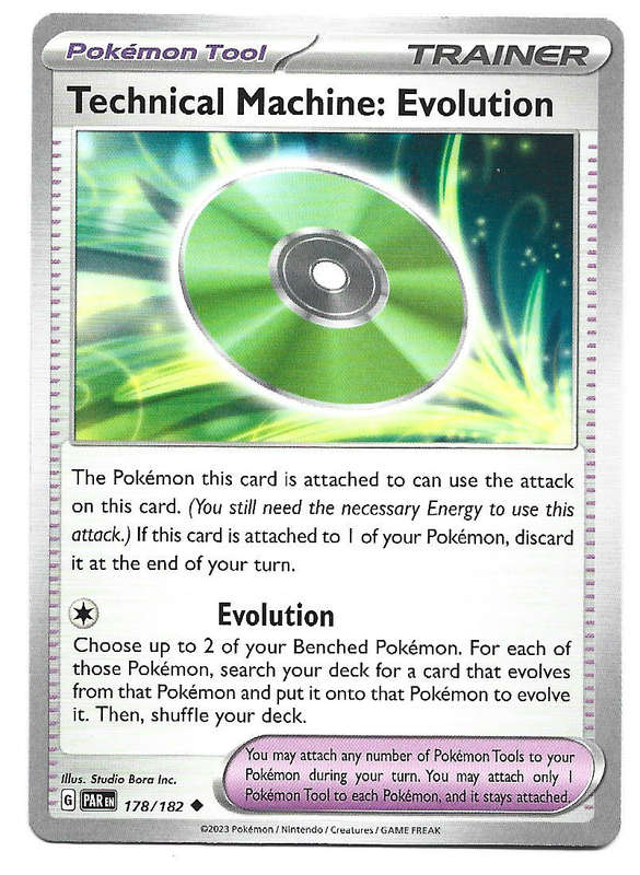 TECHNICAL MACHINE : EVOLUTION - COMMON   178/182 POKEMON TCG PARADOX RIFT TRADING CARD