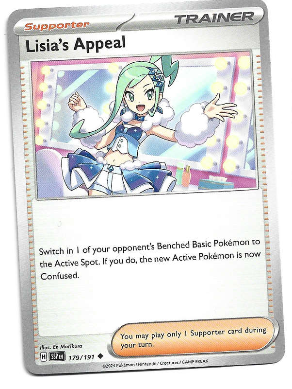 LISIA'S APPEAL  - COMMON  179/191 POKEMON TCG SURGING SPARKS TRADING CARD