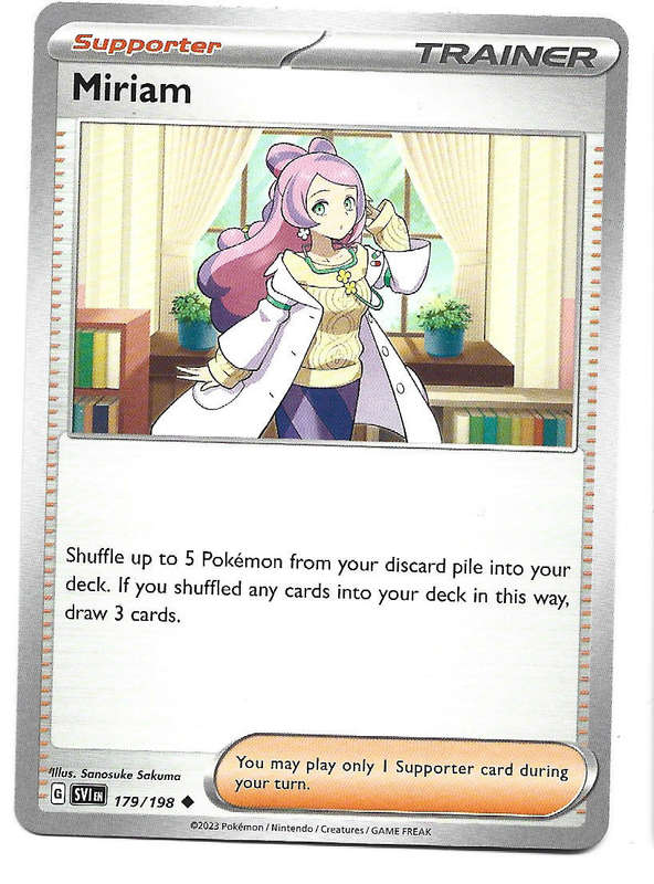 MIRIAM - UNCOMMON  179/198  POKEMON TCG SCARLET & VIOLET TRADING CARD
