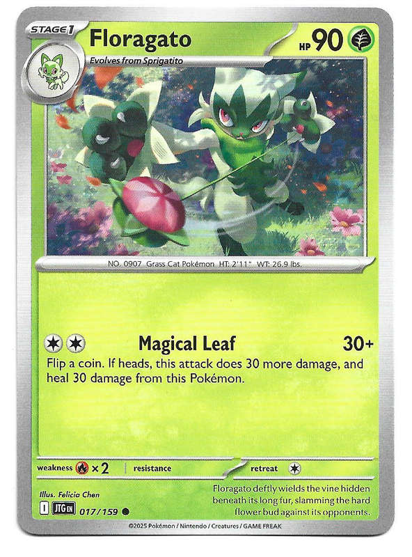 FLORAGATO - COMMON  17/159 POKEMON TCG JOURNEY TOGETHER TRADING CARD