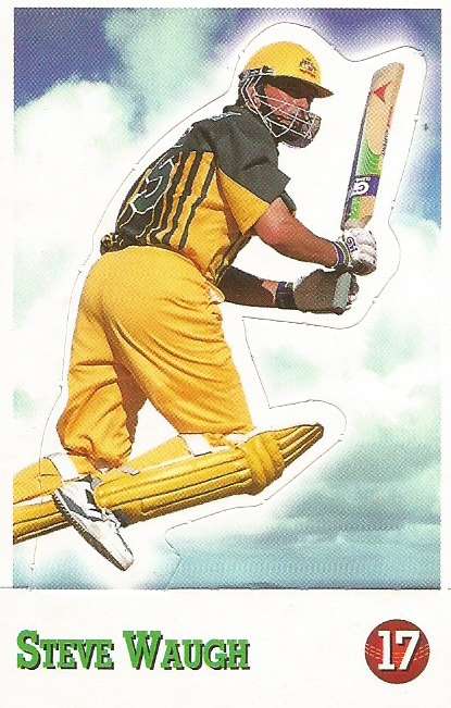 STEVE WAUGH - SELECT CRICKET 1997/98 STICKER COLLECTION - RARE "POP-UP" TRADING CARD 17