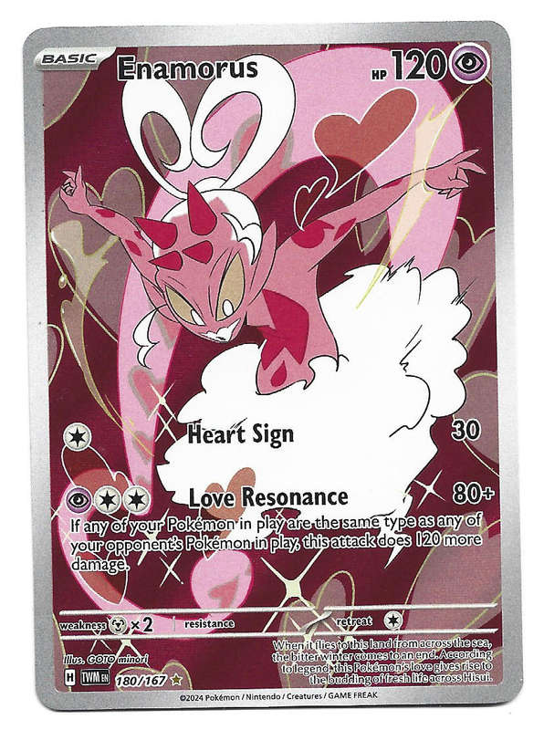 ENAMORUS - FULL ART ILLUSTRATION HOLO  180/167 POKEMON TCG TWILIGHT MASQUERADE TRADING CARD