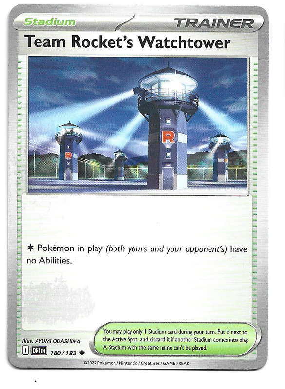 TEAM ROCKET's WATCHTOWER - UNCOMMON  180/182  POKEMON TCG DESTINED RIVALS TRADING CARD