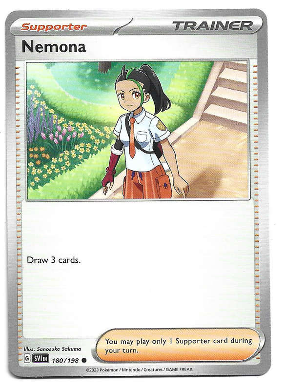 NEMONA - COMMON  180/198  POKEMON TCG SCARLET & VIOLET TRADING CARD