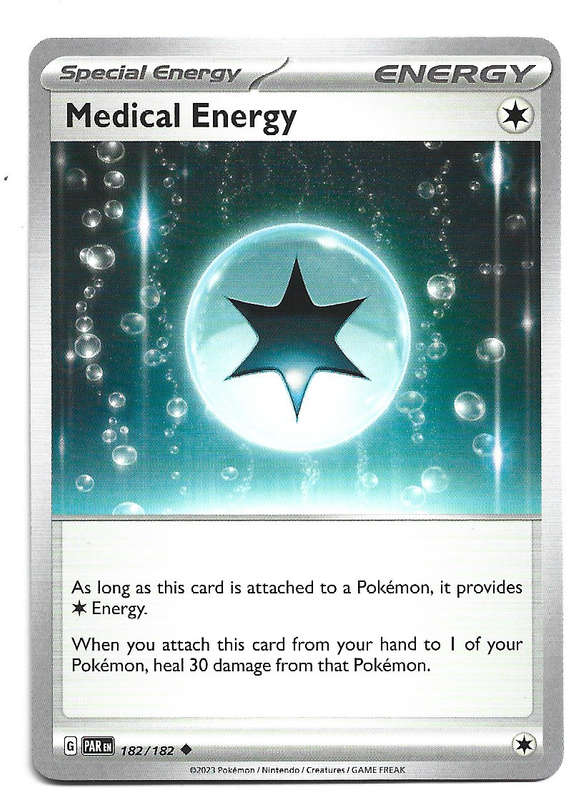 MEDICAL ENERGY  -  POKEMON PARADOX RIFT COMMON  182/182 TRADING CARD