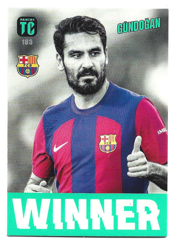 I. GUNDOGAN (Barcelona) - PANINI `TOP CLASS` 2024 - RARE FOIL `WINNERS` TRADING CARD 183