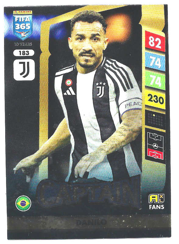 DANILO - PANINI FIFA 365 COLLECTION 2025 - FOIL "CAPTAIN" TRADING CARD 183