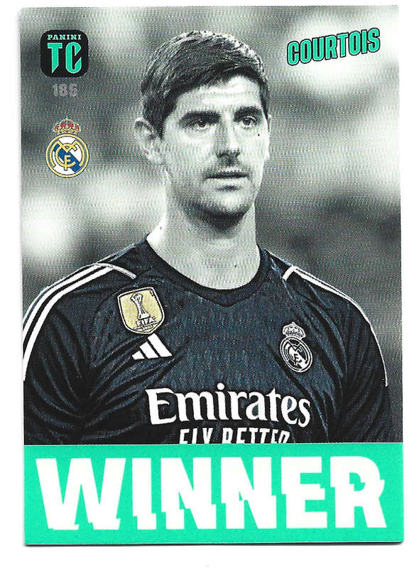T. COURTOIS (Real Madrid) - PANINI `TOP CLASS` 2024 - RARE FOIL `WINNERS` TRADING CARD 185