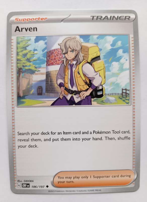 ARVEN - UNCOMMON   186/197  POKEMON TCG OBSIDIAN FLAMES TRADING CARD