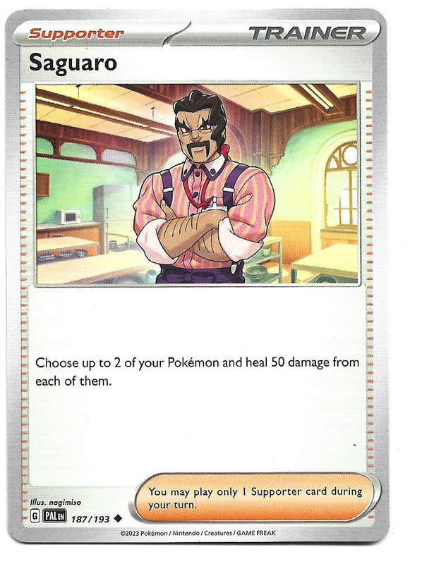 SAGUARO - COMMON  187/193 POKEMON TCG PALDEA EVOLVED TRADING CARD