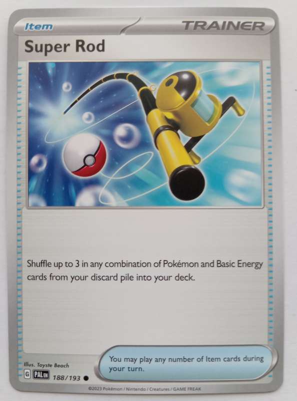 SUPER ROD - POKEMON NINTENDO PALDEA EVOLVED 2023 - TRAINER TRADING CARD 188/193