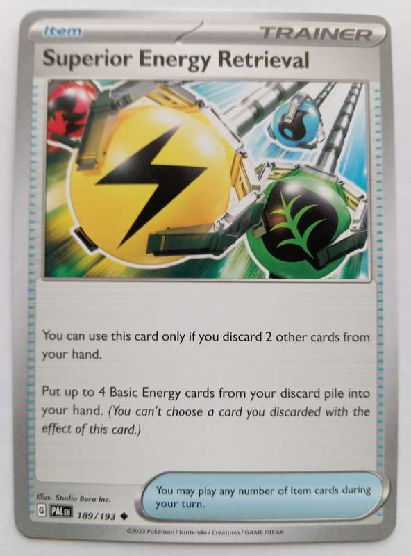 SUPERIOR ENERGY RETRIEVAL - POKEMON NINTENDO PALDEA EVOLVED 2023 - TRAINER TRADING CARD 189/193