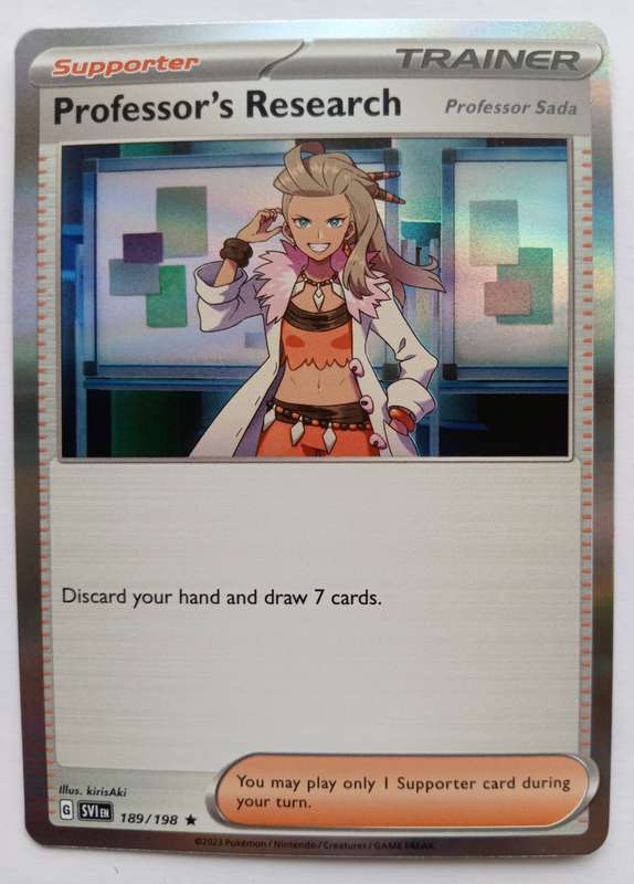 PROFESSOR'S RESEARCH - POKEMON SCARLET & VIOLET 2023  - RARE HOLO TRADING CARD 189/198 - MINT