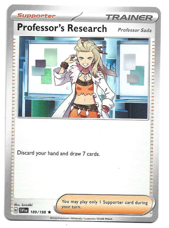 PROFESSOR'S RESEARCH - POKEMON SCARLET & VIOLET  189/198 UNCOMMON TRADING CARD
