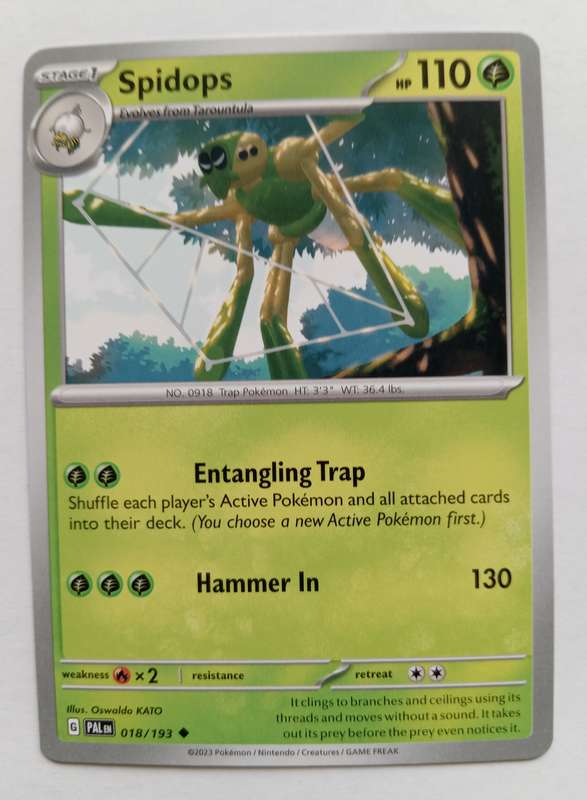 POKEMON CARD - SPIDOPS  18/193 COMMON PALDEA EVOLVED 2023 - MINT