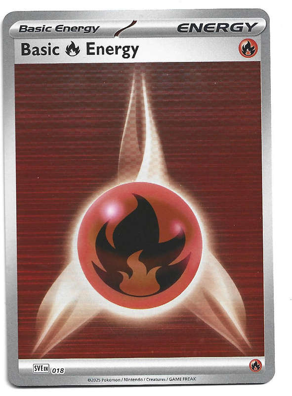 BASIC FIRE ENERGY -HOLO RARE  SVE018 BASIC FIRE ENERGY POKEMON TCG WHITE FLARE TRADING CARD