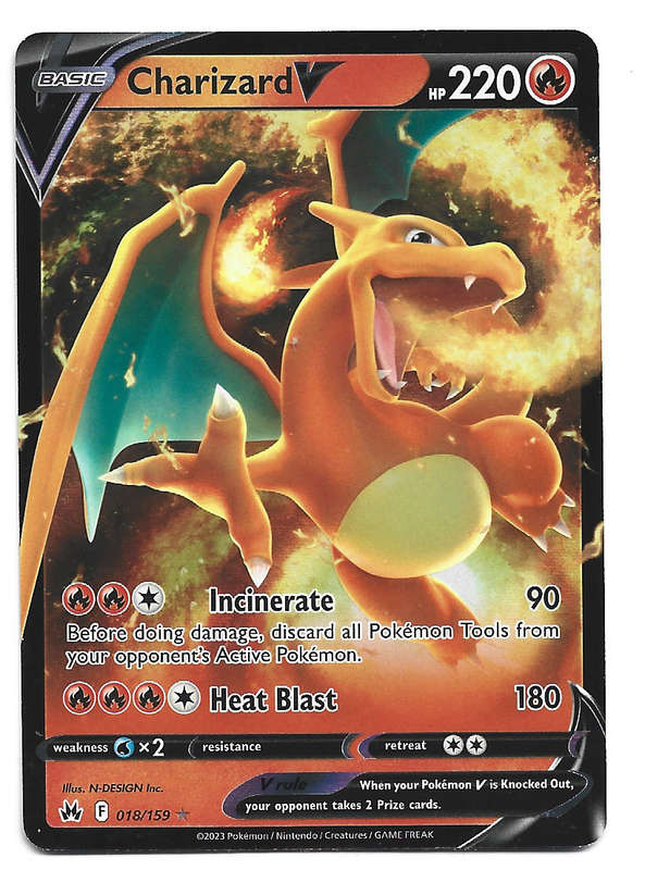 CHARIZARD V  - FULL ART ILLUSTRATION 18/159  POKEMON TCG CROWN ZENITH TRADING CARD