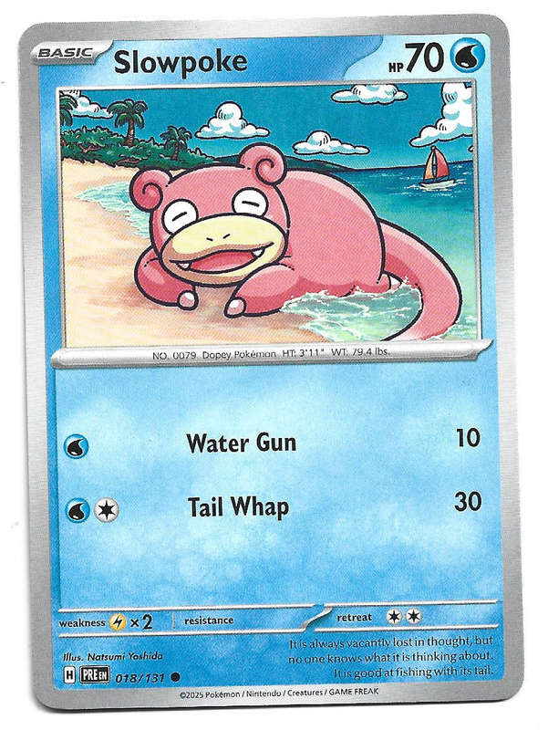 SLOWPOKE - COMMON  18/131 POKEMON TCG PRISMATIC EVOLUTIONS  TRADING CARD