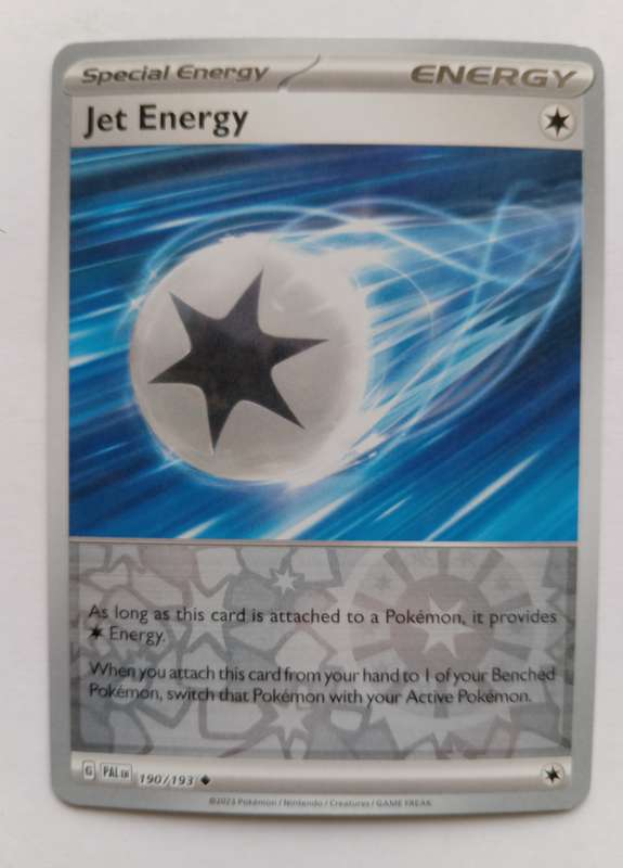 POKEMON CARD - JET ENERGY  190/193 REVERSE HOLO ENERGY PALDEA EVOLVED 2023 - MINT
