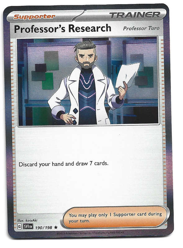 PROFESSOR's RESEARCH -  HOLO RARE  190/198 POKEMON TCG SCARLET & VIOLET TRADING CARD