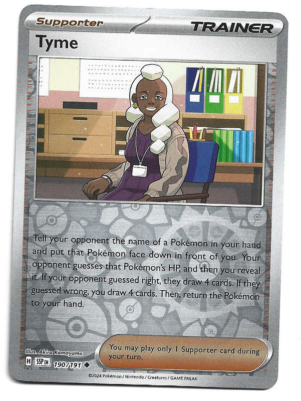 TYME - REVERSE HOLO POKEMON TCG SURGING SPARKS  190/191 TRADING CARD
