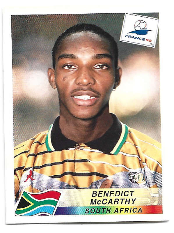 BENNY McCARTHY - PANINI FIFA WORLD CUP 1998 FRANCE STICKER COLLECTION - RARE  STICKER 190