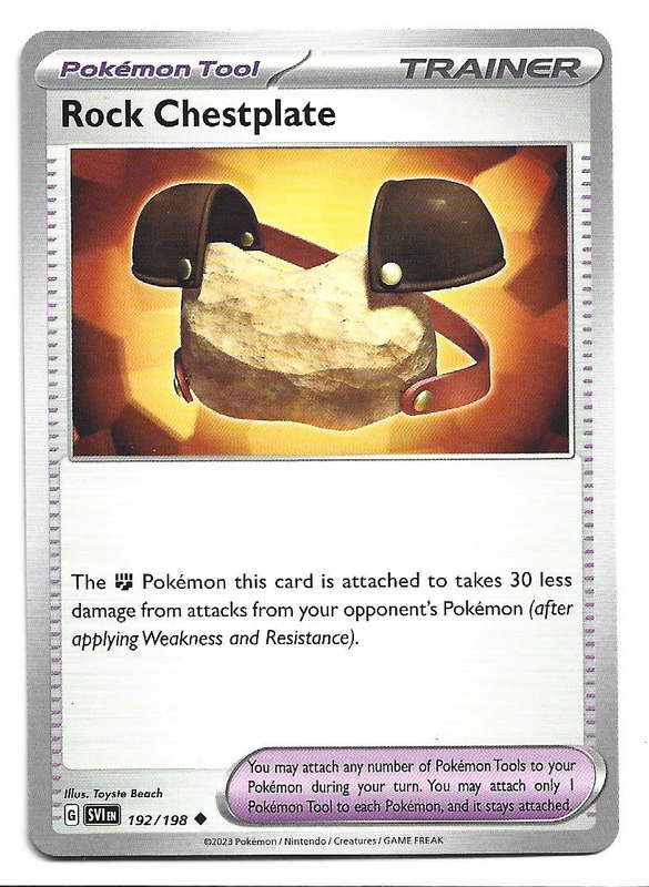 ROCK CHESTPLATE - UNCOMMON  192/198  POKEMON TCG SCARLET & VIOLET TRADING CARD