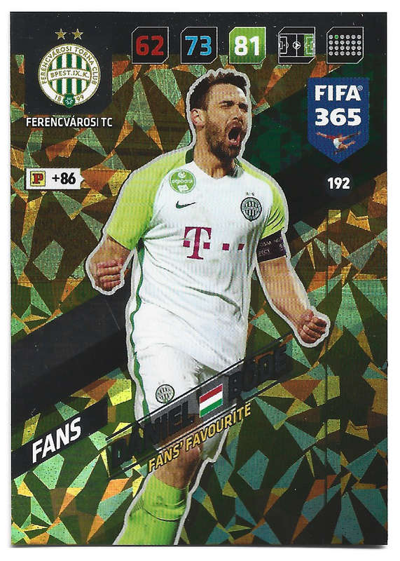 DANIEL BODE - PANINI `FIFA 365 2018` COLLECTION - FOIL `FANS FAVOURITE` TRADING CARD 192