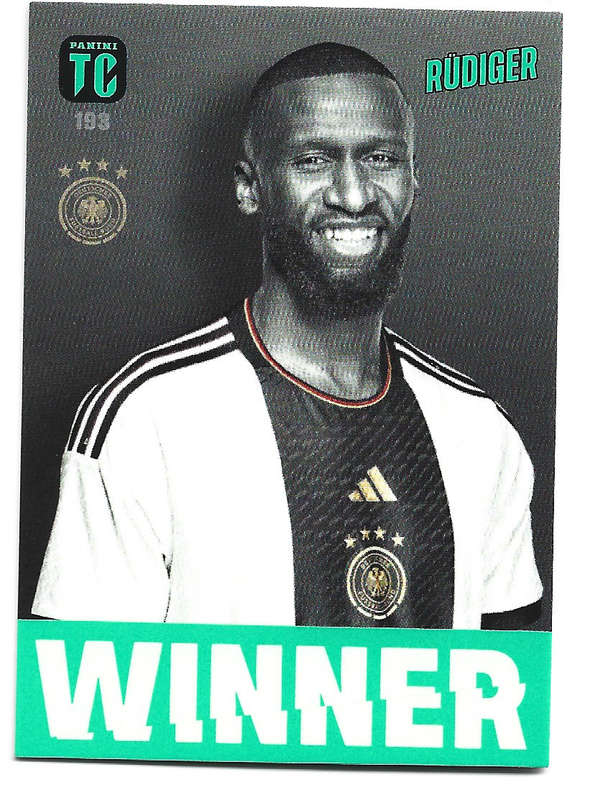 ANTONIO RUDIGER (Germany) - PANINI `TOP CLASS` 2024 - RARE FOIL `WINNERS` TRADING CARD 193