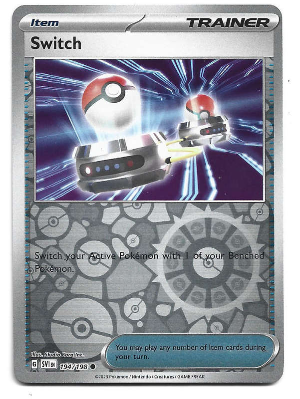 SWITCH - REVERSE HOLO  194/198 POKEMON TCG SCARLET & VIOLET TRADING CARD