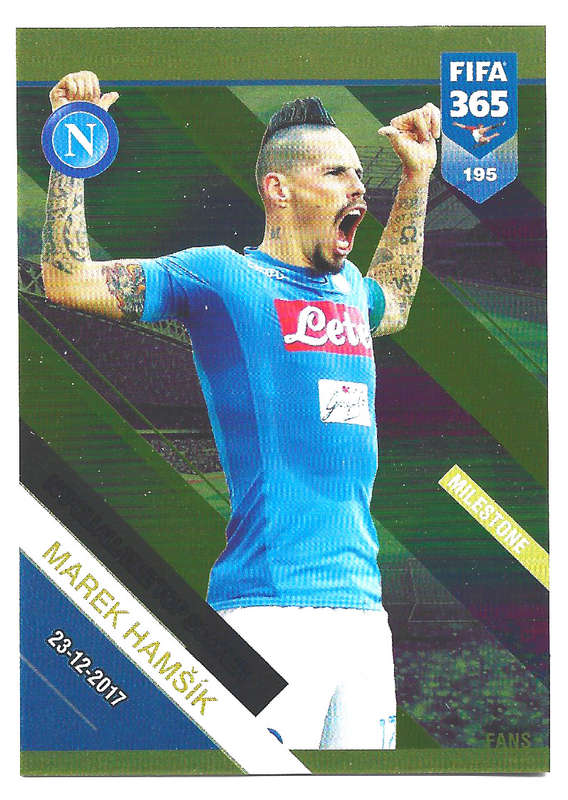 MAREK HAMSIK - PANINI FIFA 365 2019 COLLECTION - FOIL `FANS FAVOURITE` TRADING CARD 195