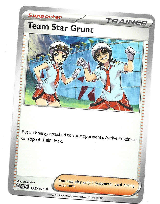 TEAM STAR GRUNT -   COMMON  195/197 POKEMON TCG OBSIDIAN FLAMES TRADING CARD