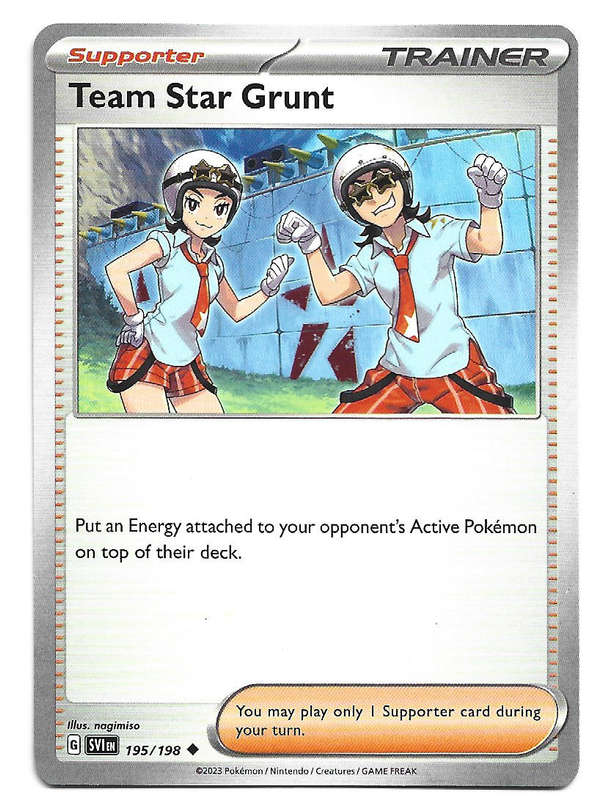 TEAM STAR GRUNT - COMMON  195/198  POKEMON TCG SCARLET & VIOLET TRADING CARD