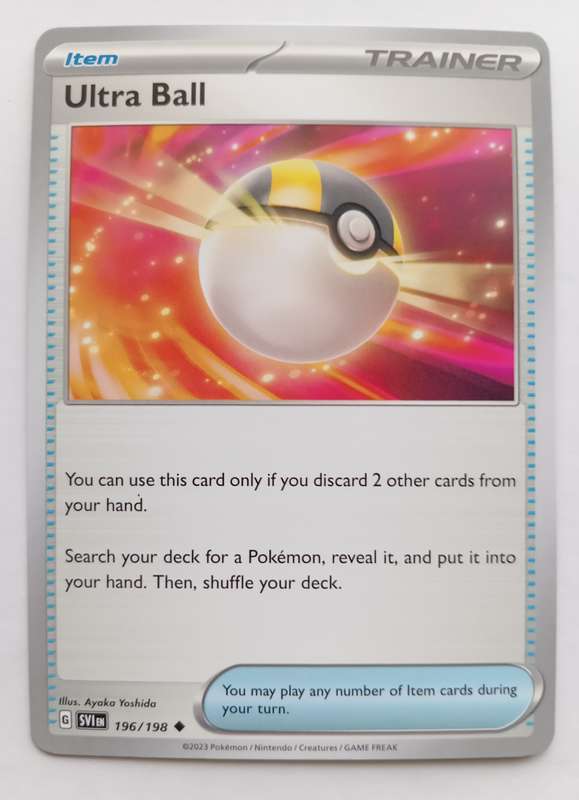 ULTRA BALL - POKEMON SCARLET & VIOLET 2023  - REVERSE HOLO TRADING CARD 196/198 - MINT